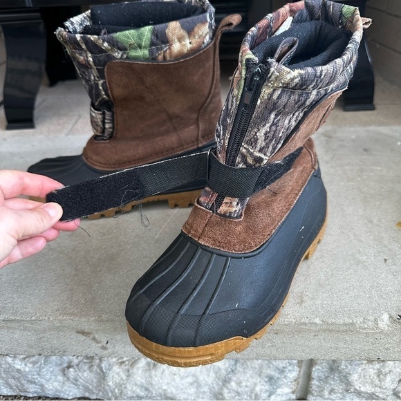 Ozark Trail Boys Camo and Brown Fully Lined Winter Boots Youth 3 - Picture 3 of 10